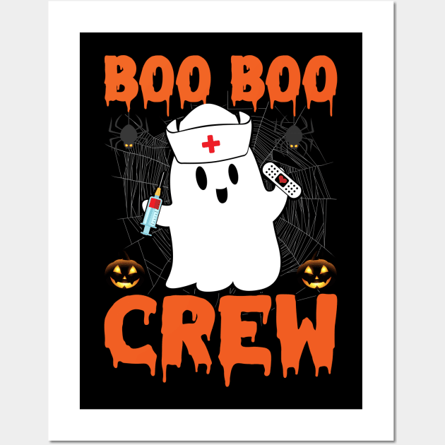 Ghost Nurse boo boo crew Halloween Wall Art by binnacleenta